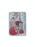 Glittered Paris Fashion Illustrated Mini Cosmetic Folding Mirror
