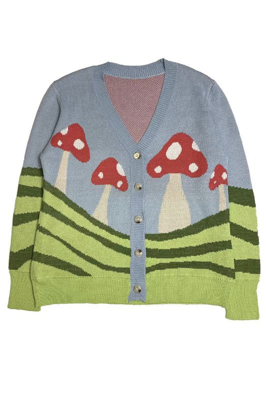 Mushroom field cardigan