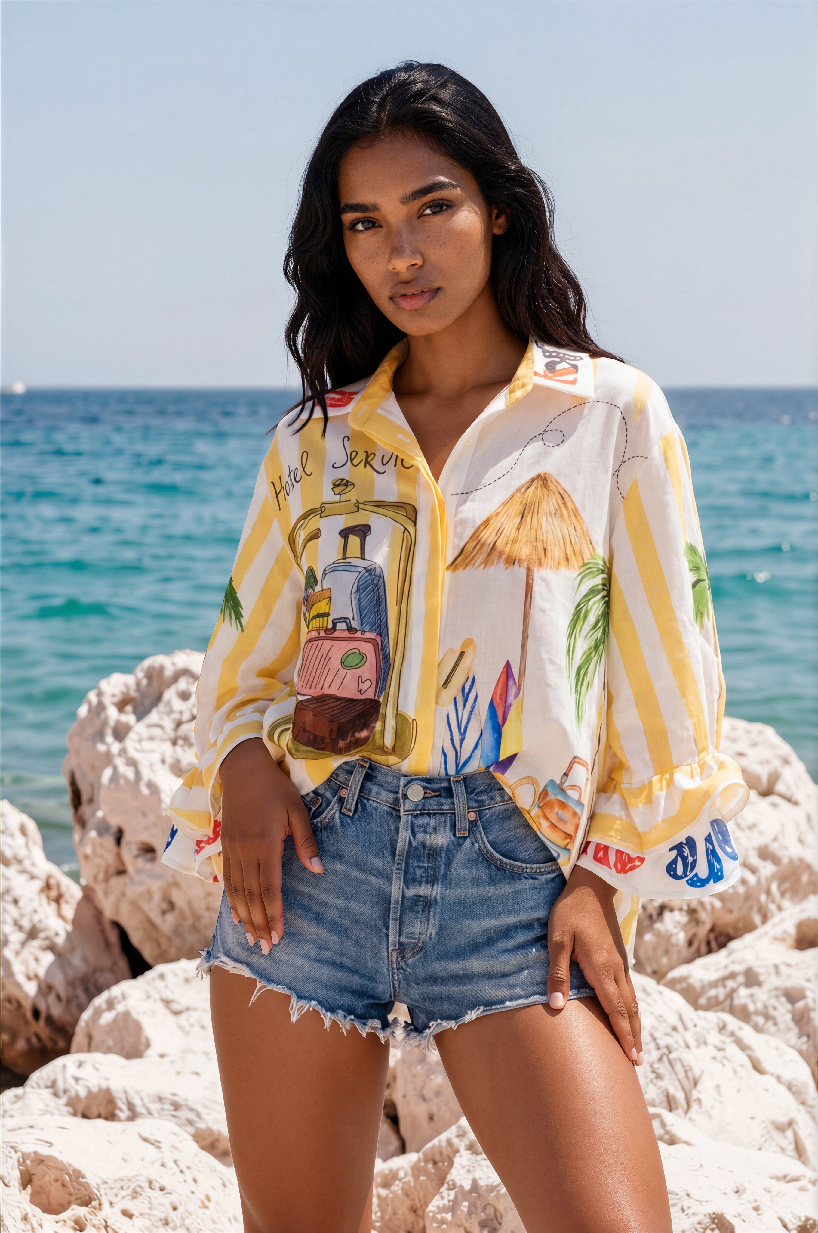 Mixed Italian Printed Blouse