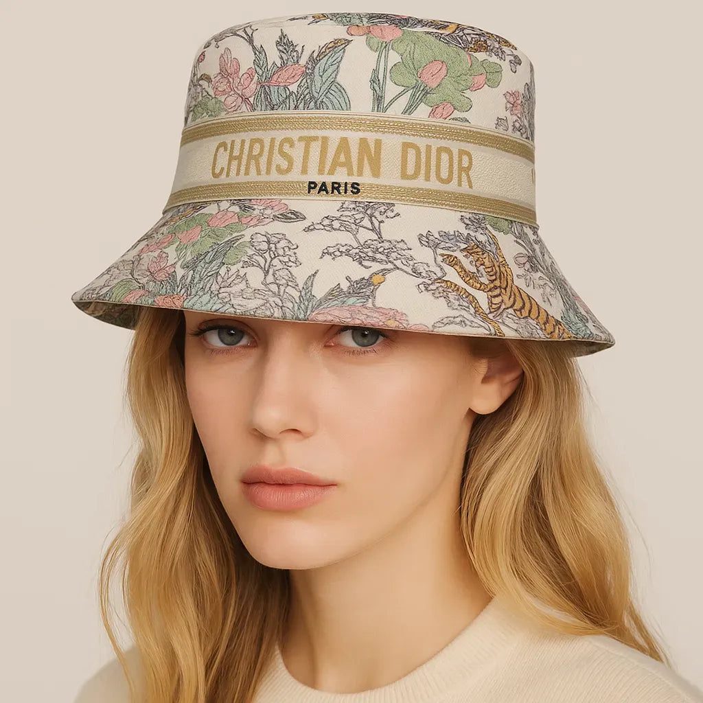 Christian Dior D-Bobby Women's Bucket Hat Print Tiger
