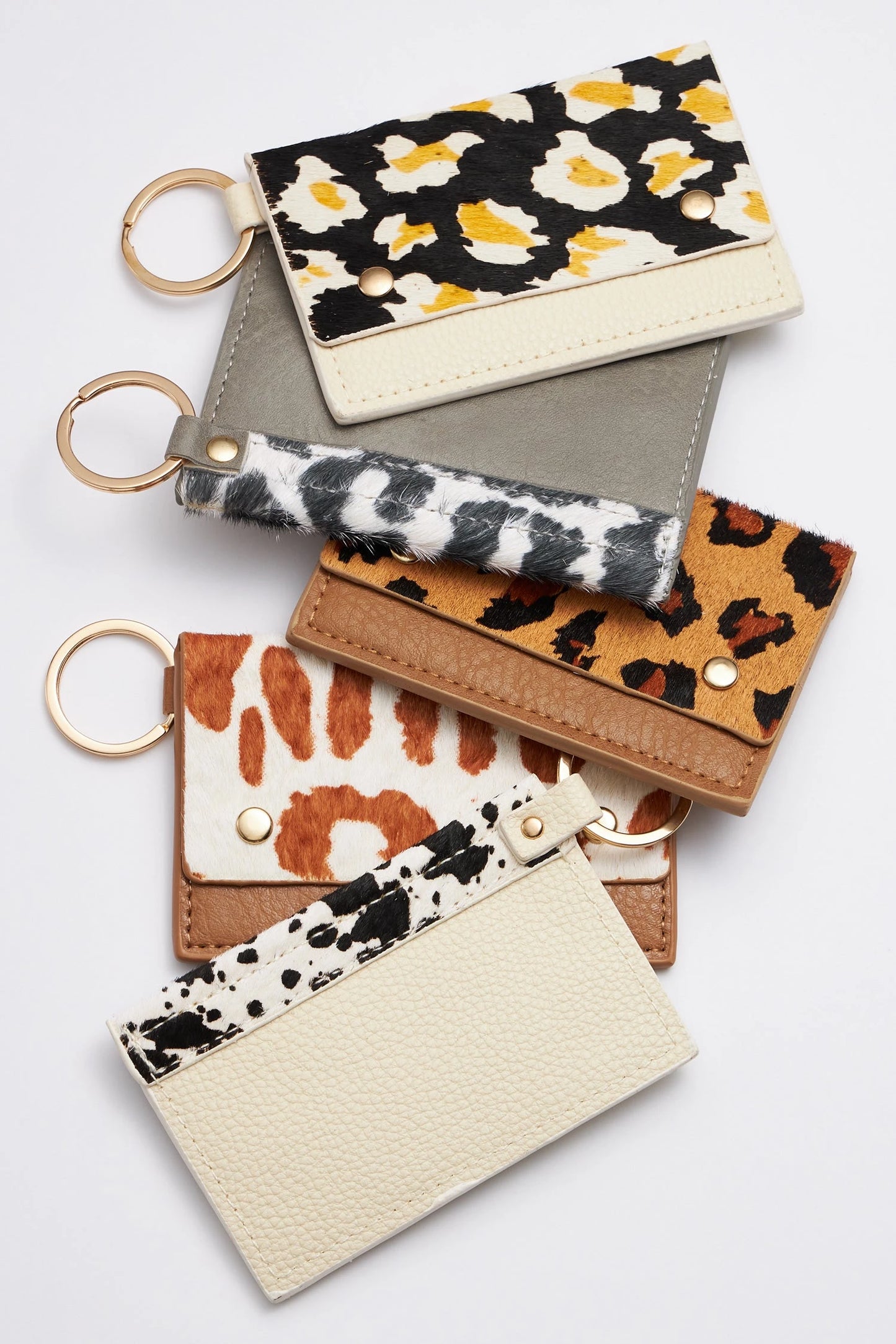 Animal Print Card Holder Key Chains