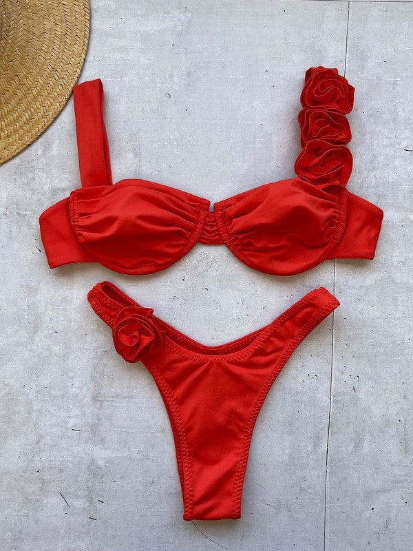 Two piece rose bikini