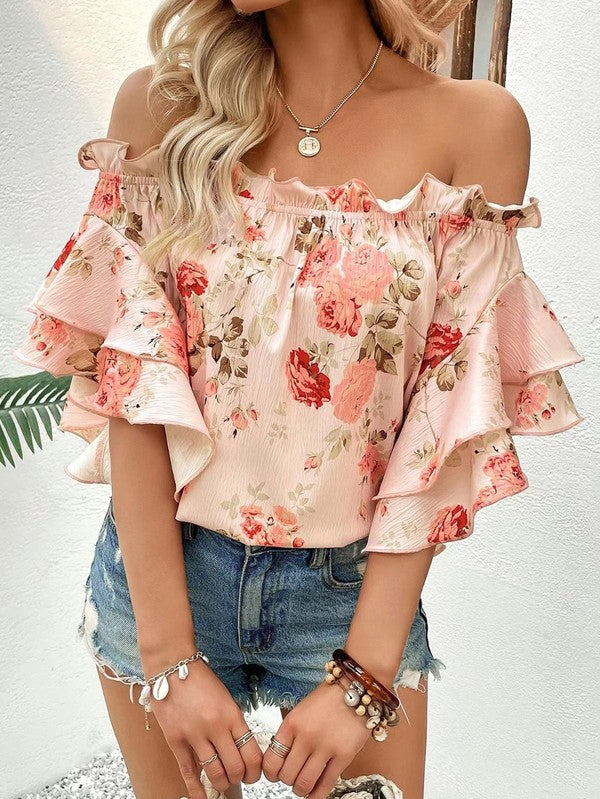 Floral off shoulder blouse