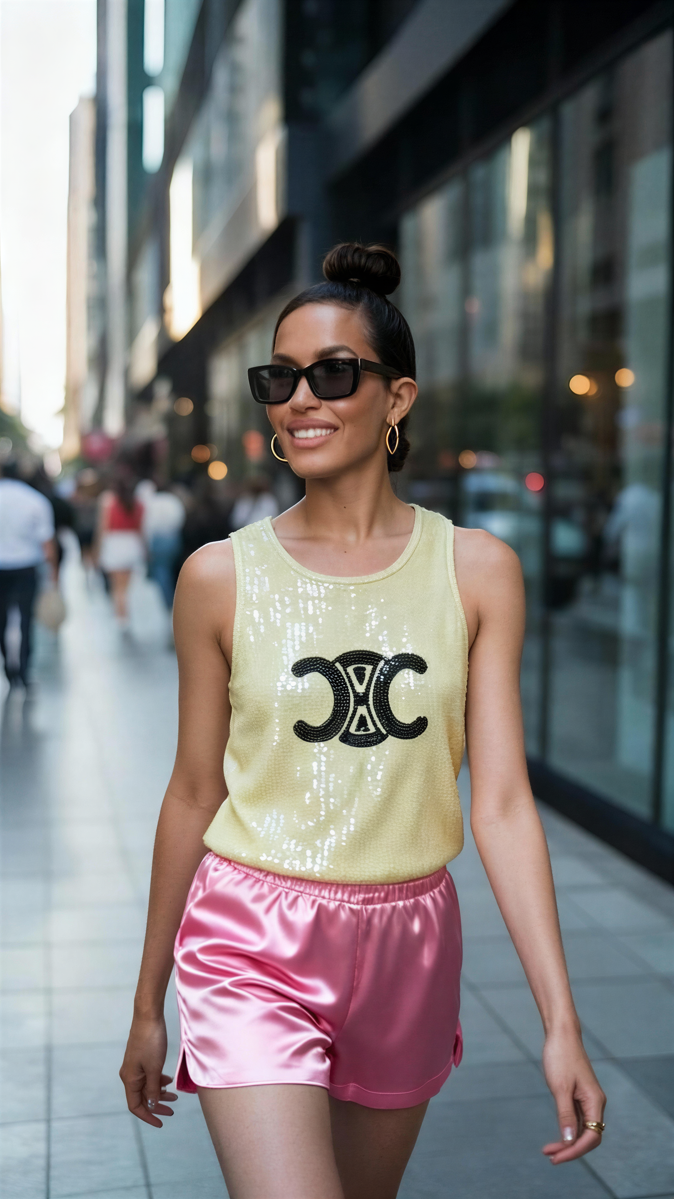 Celine Cream Sequin Top