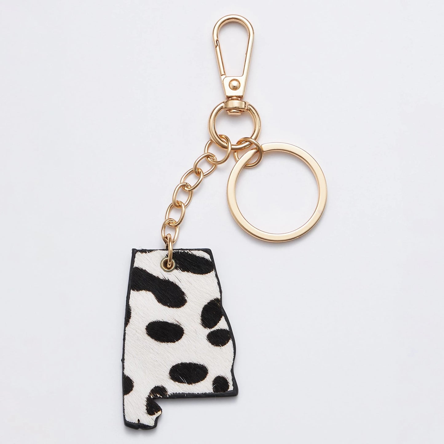 Genuine Leather Animal Print Alabama State Keychains