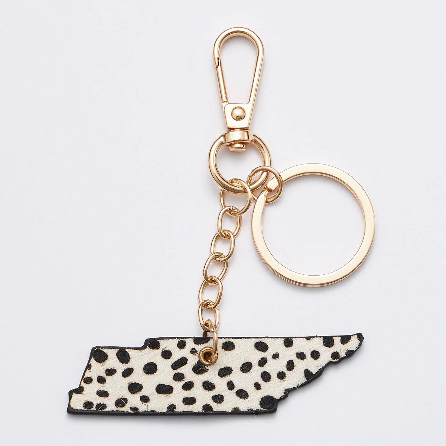 Genuine Leather Animal Print Tennessee State Keychains