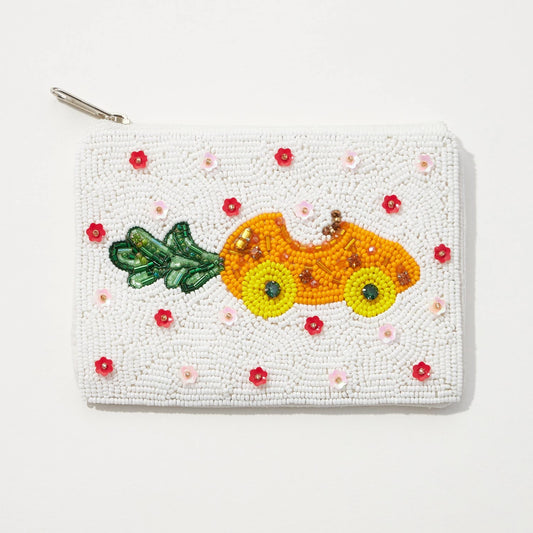 Carrot Car Easter Seed Bead Coin Pouch