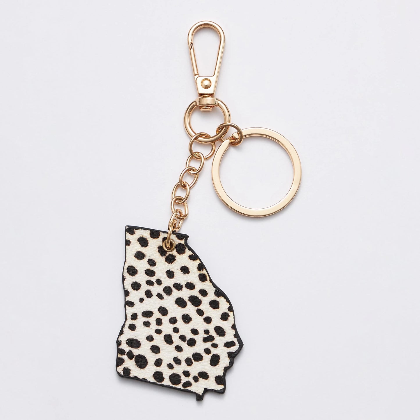 Genuine Leather Animal Print Georgia State Keychains