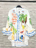 Tropical Italian Printed Blouse