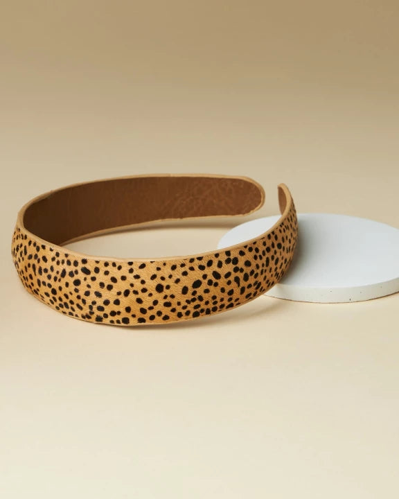 Genuine Leather Animal Print Headbands 1.5inch