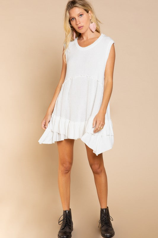 Sleeveless Ruffle Hem Dress