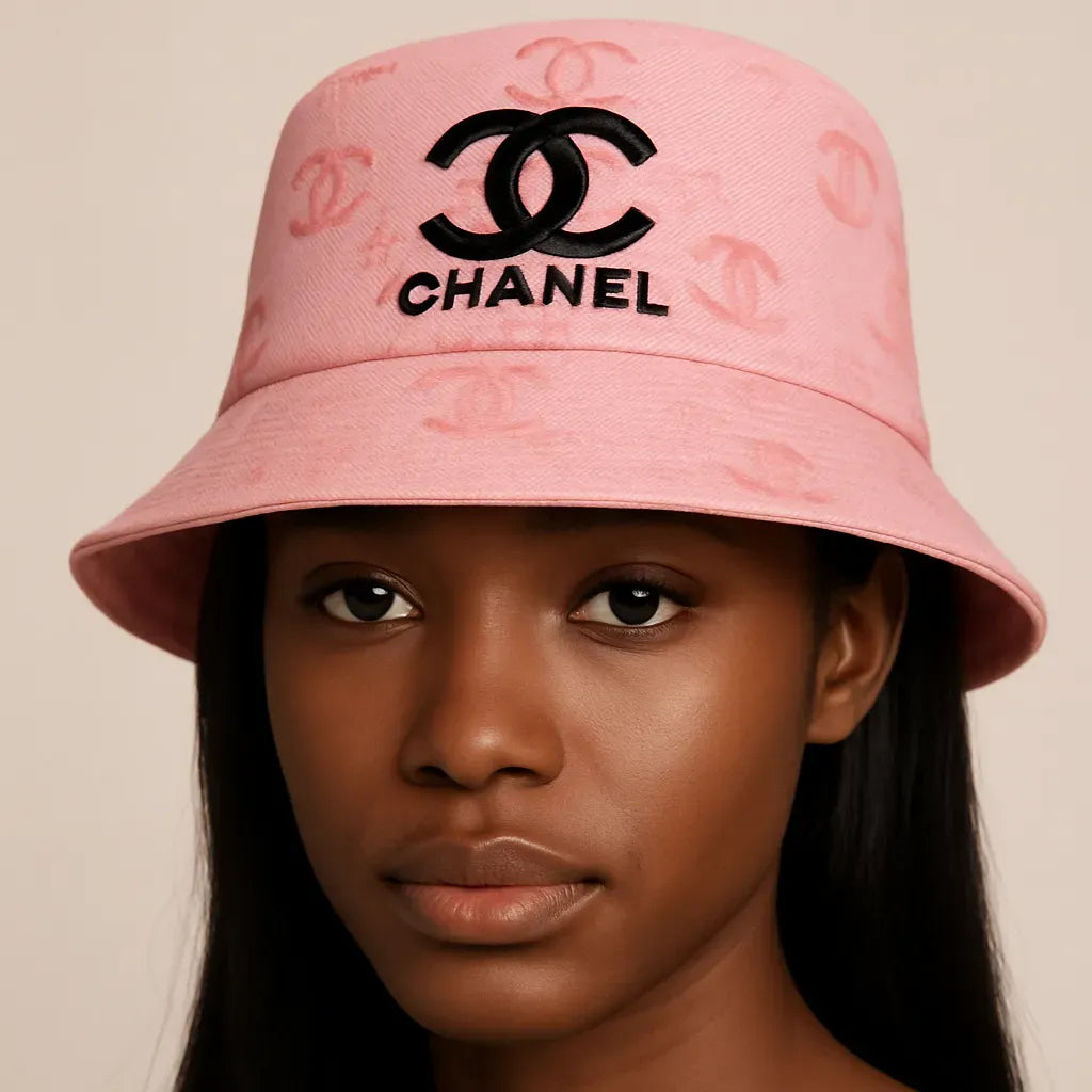 Chanel Pink Bucket Hat With Logo