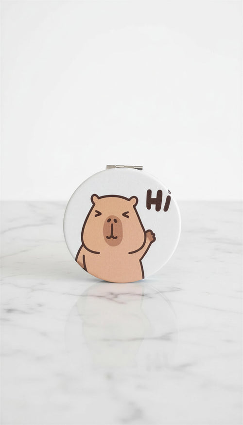 Capybara Mini Round Cosmetic Folding Mirror