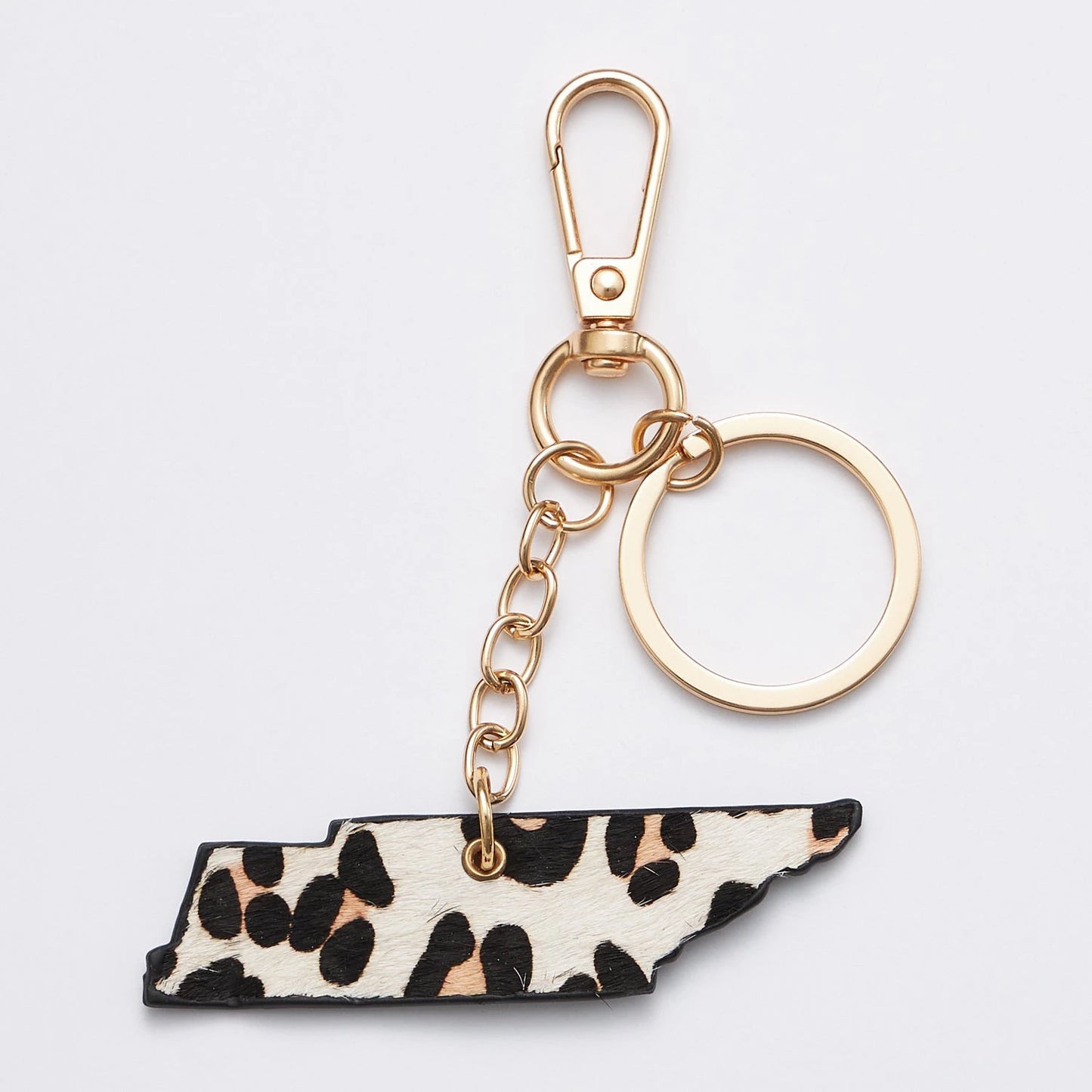 Genuine Leather Animal Print Tennessee State Keychains