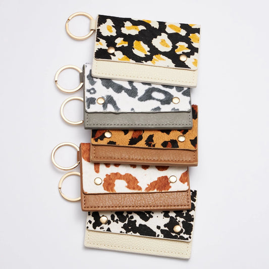 Animal Print Card Holder Key Chains