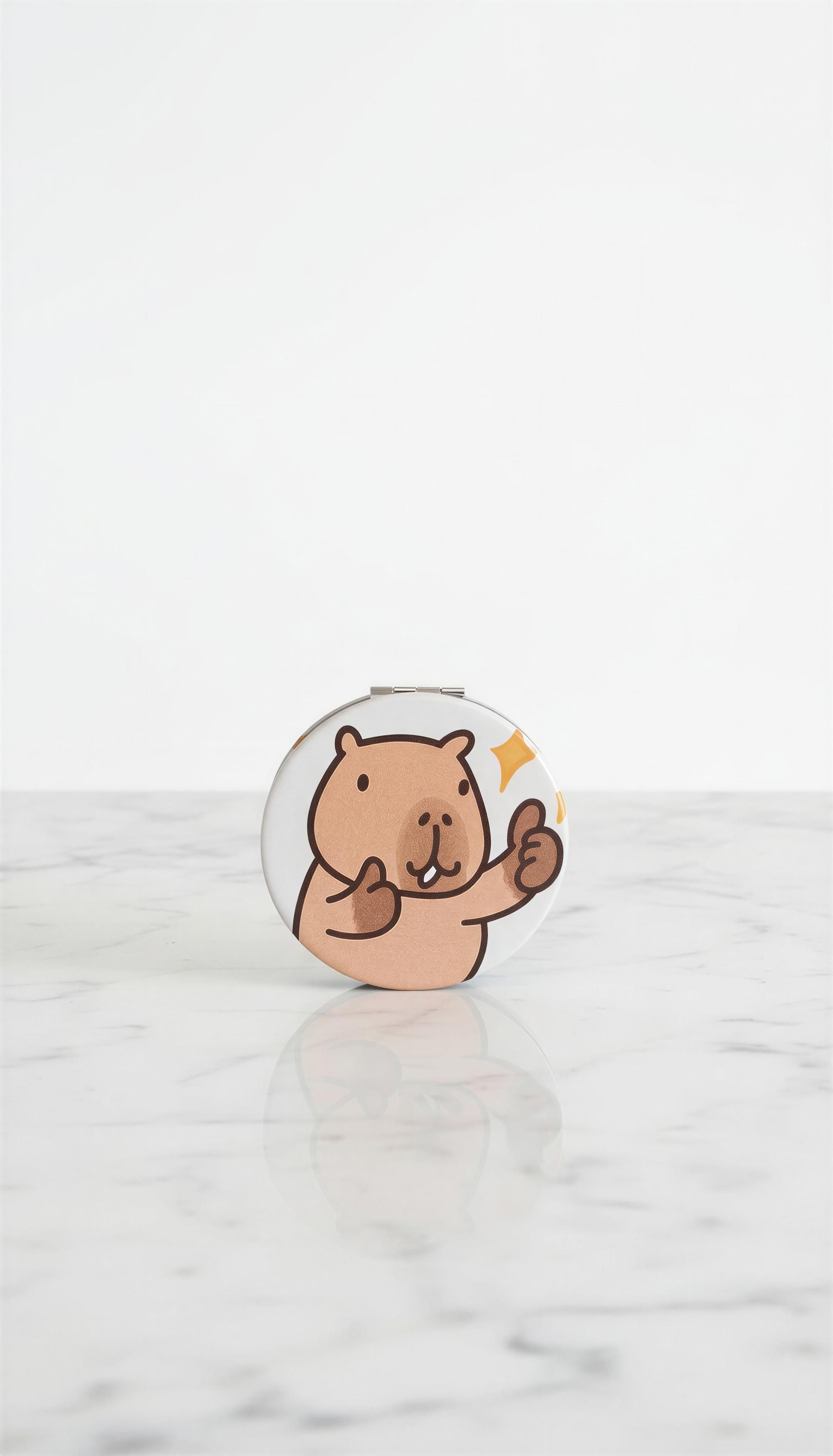 Capybara Mini Round Cosmetic Folding Mirror