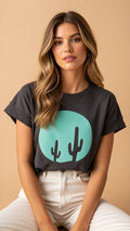 Sunset Desert Two Cactus Top