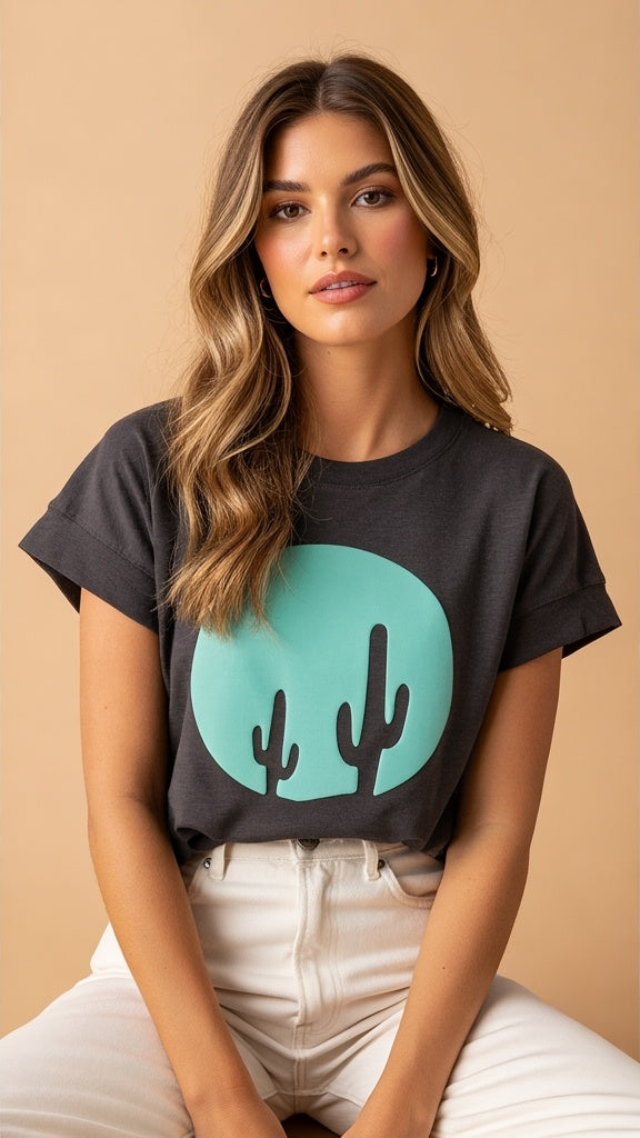 Sunset Desert Two Cactus Top