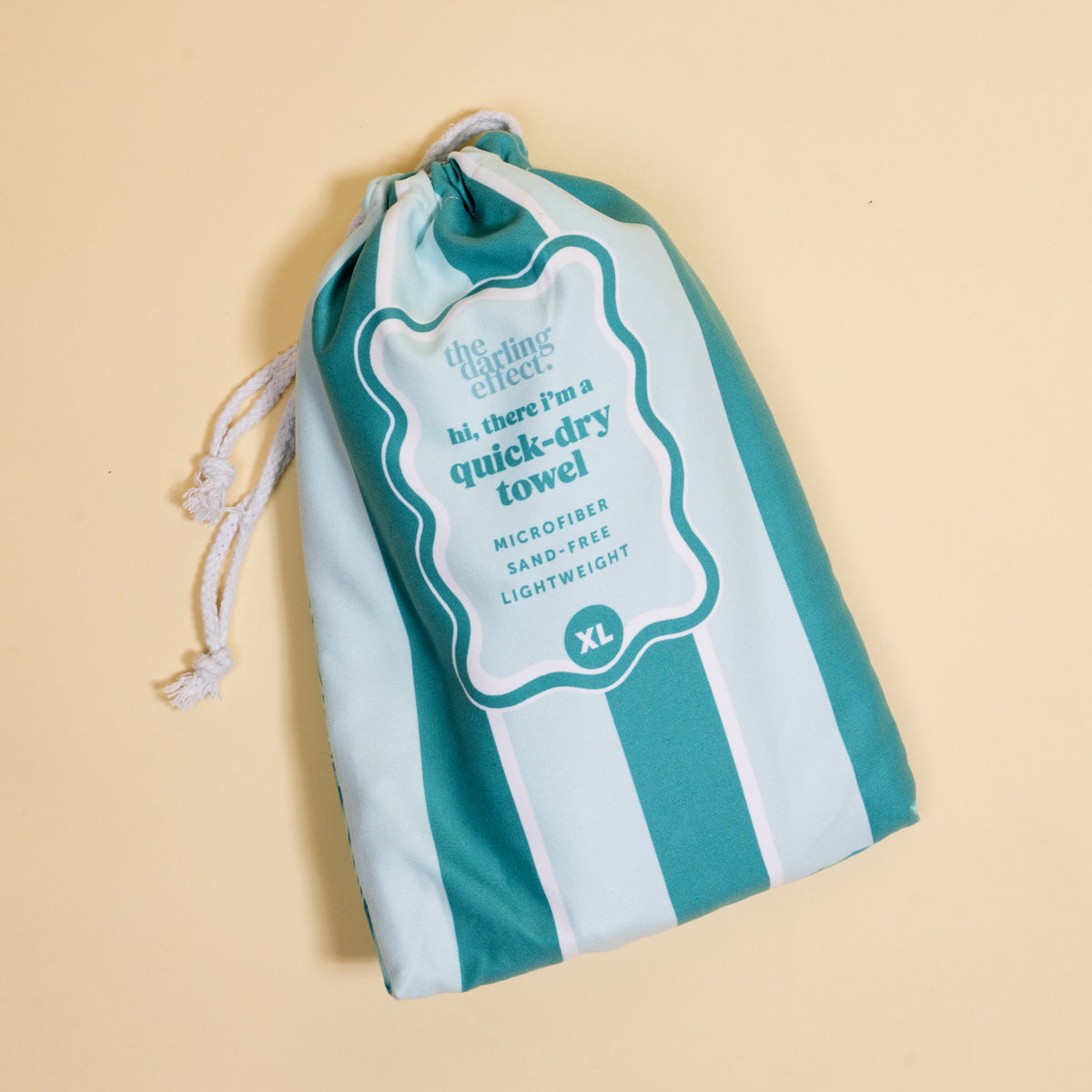 XL Quick-Dry Beach Towel-Sicily Stripes Teal