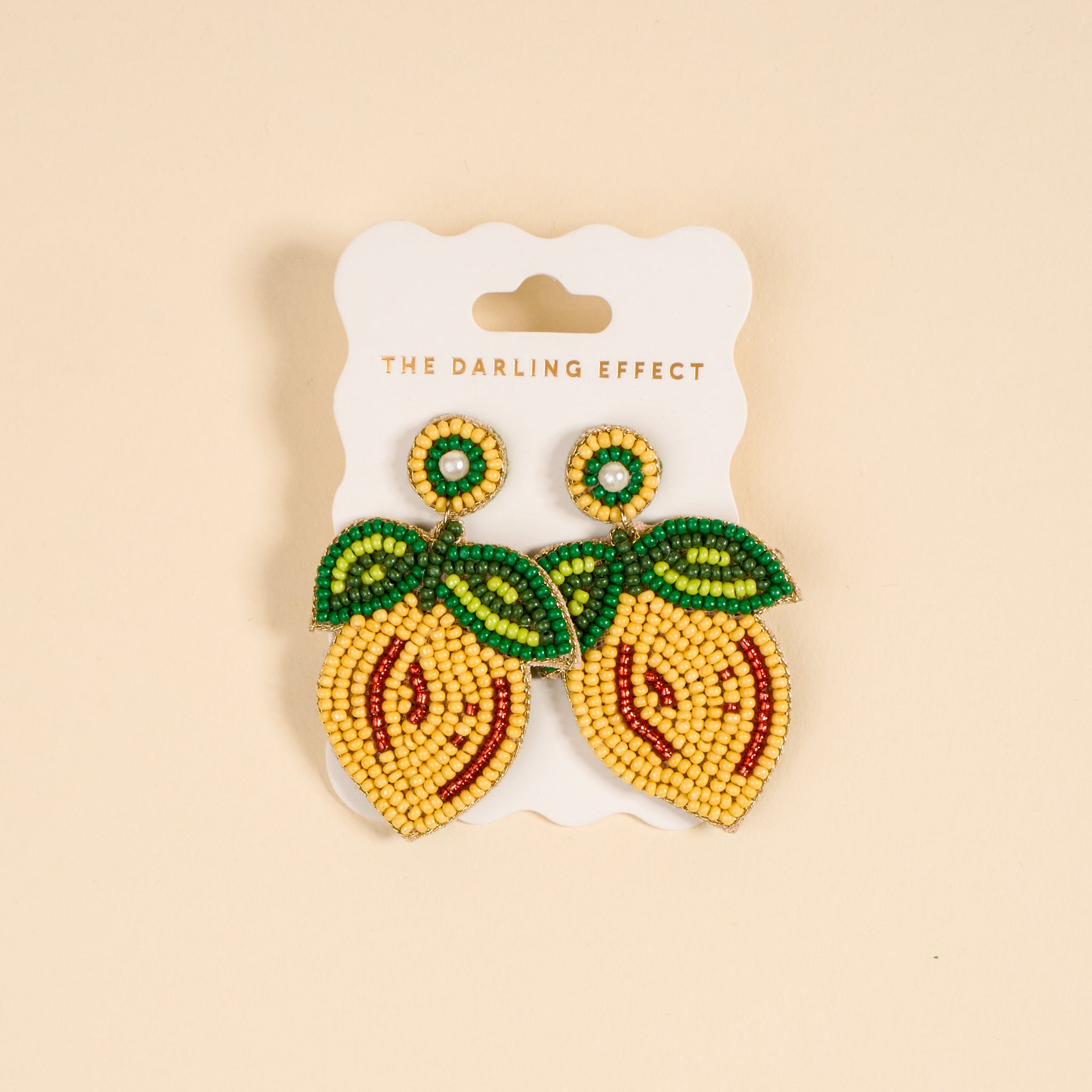 Beaded Earrings-Lemon
