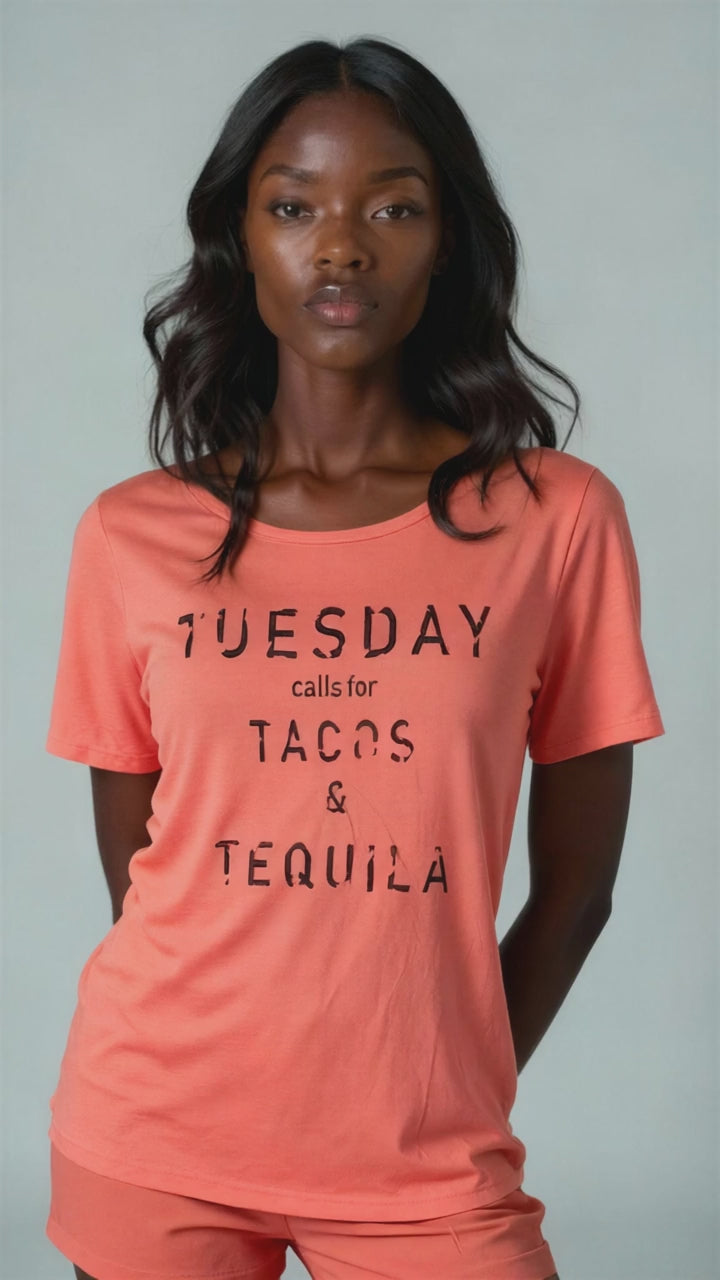 Hot Coral Tuesday Shirt