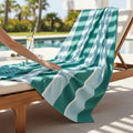 XL Quick-Dry Beach Towel-Sicily Stripes Teal