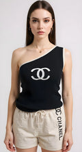 Chanel One Shoulder CC Top